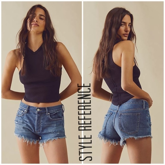 Free People Shorts Womens Size 26 Dark wash Loving Good Vibrations Cut Off Short - Picture 14 of 14